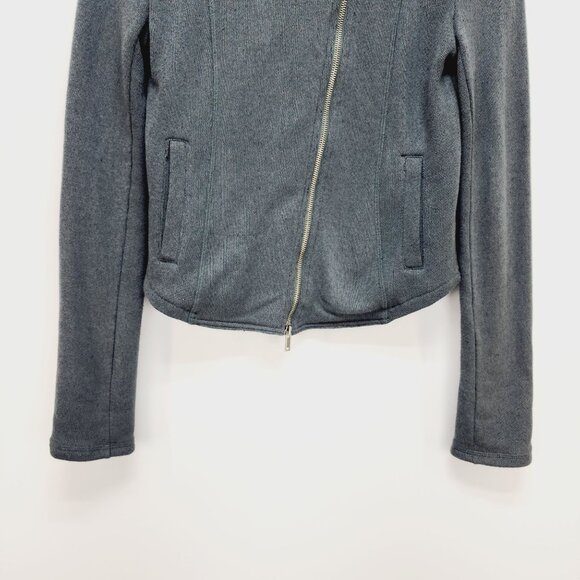 Anthropologie SATURDAY SUNDAY WOMEN'S FLEECE KNIT MOTORCYCLE JACKET green Size X - Picture 5 of 13